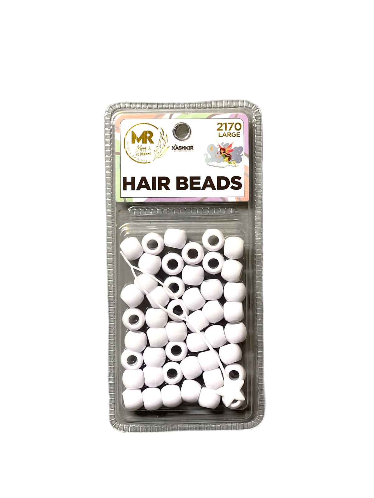 Hair Beads Large White 2170