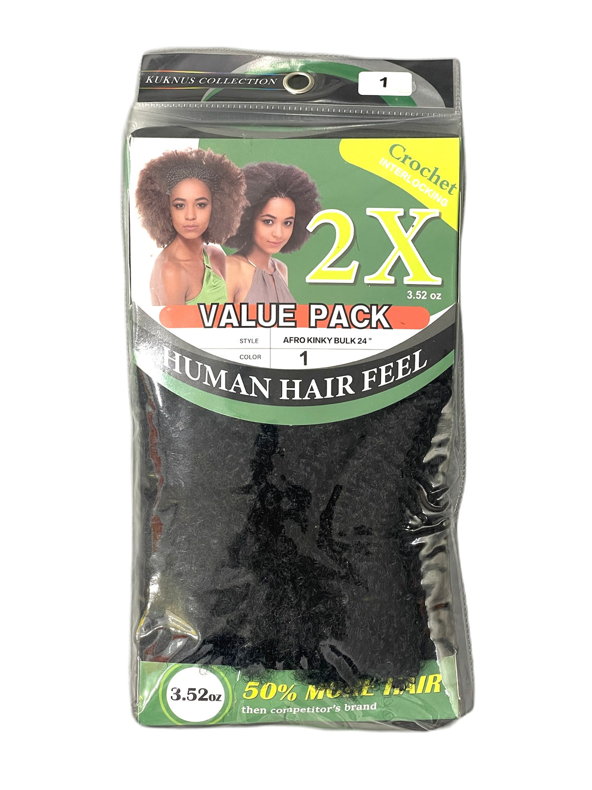 2X Afro Kinky Bulk 24”