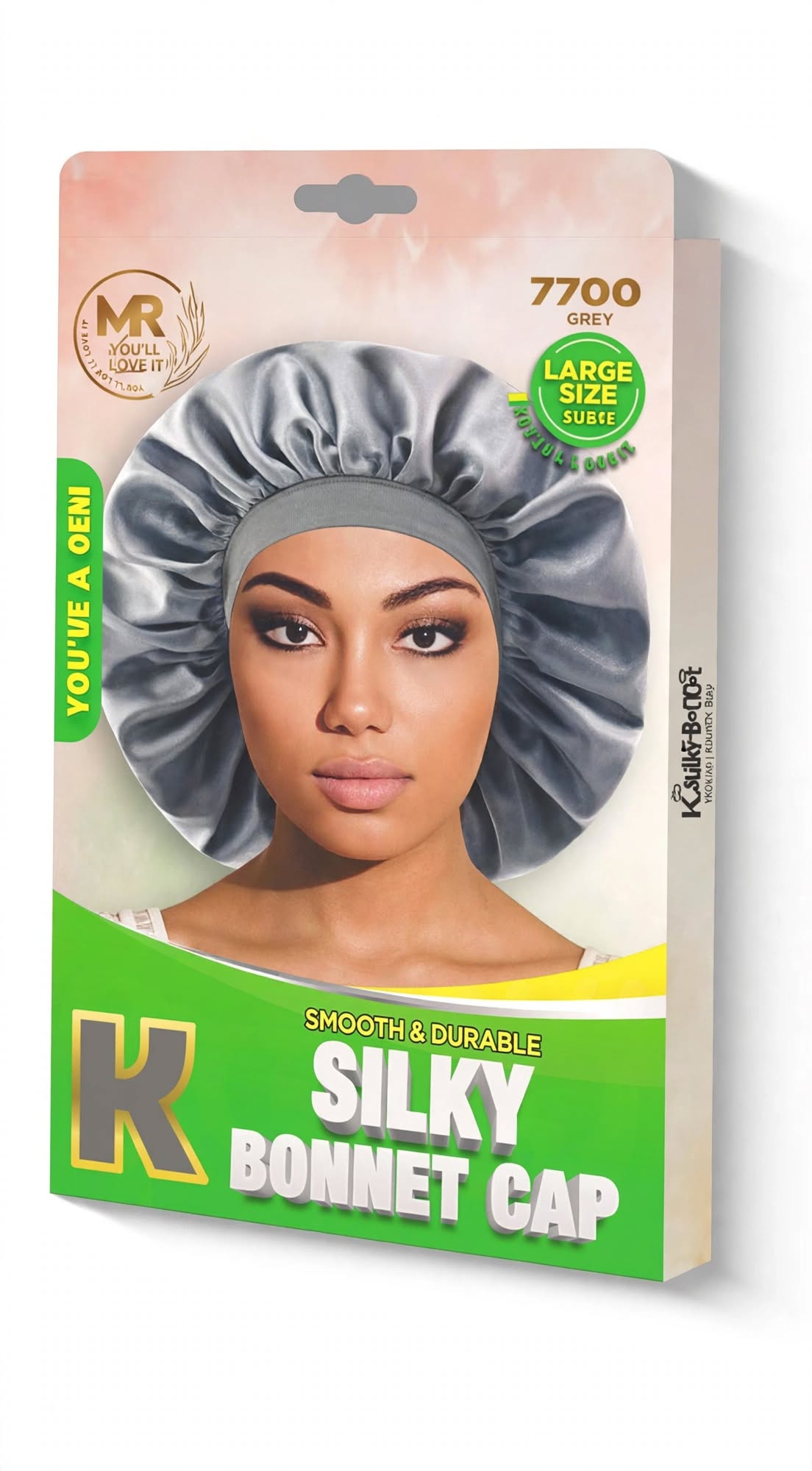 Silky Bonnet with Wide Band Large Grey - 7700
