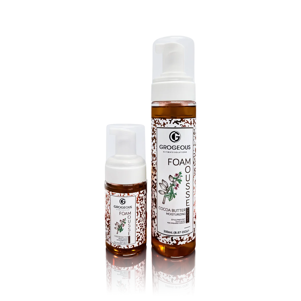 GROGEOUS COCOA BUTTER MOISTURIZING HAIR FOAM MOUSSE HYDRATING & SILKY - SOFT FINISH