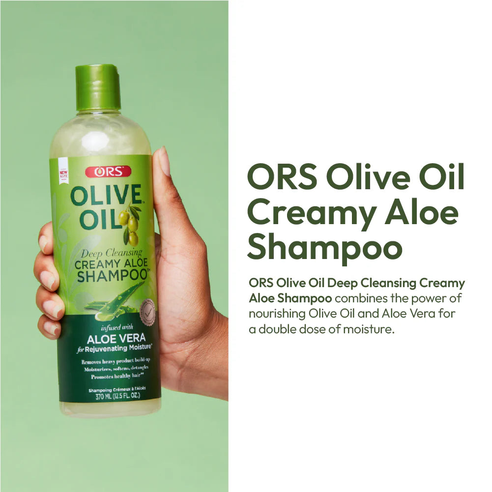ORS Olive Oil Deep Cleansing Creamy Aloe Shampoo for Rejuvenating Moisture (12.5 oz)