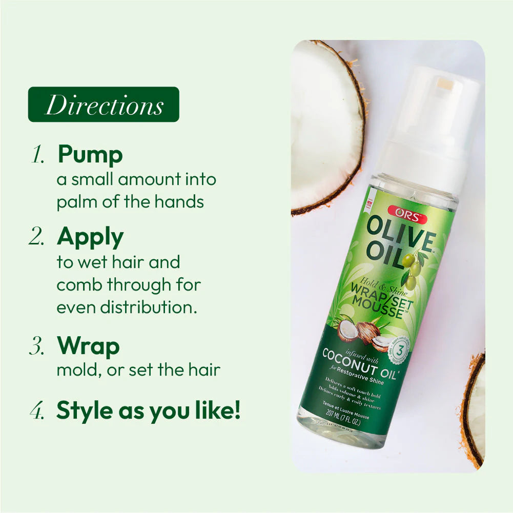 ORS Olive Oil Wrap Set Mousse Coconut (7.0 oz)