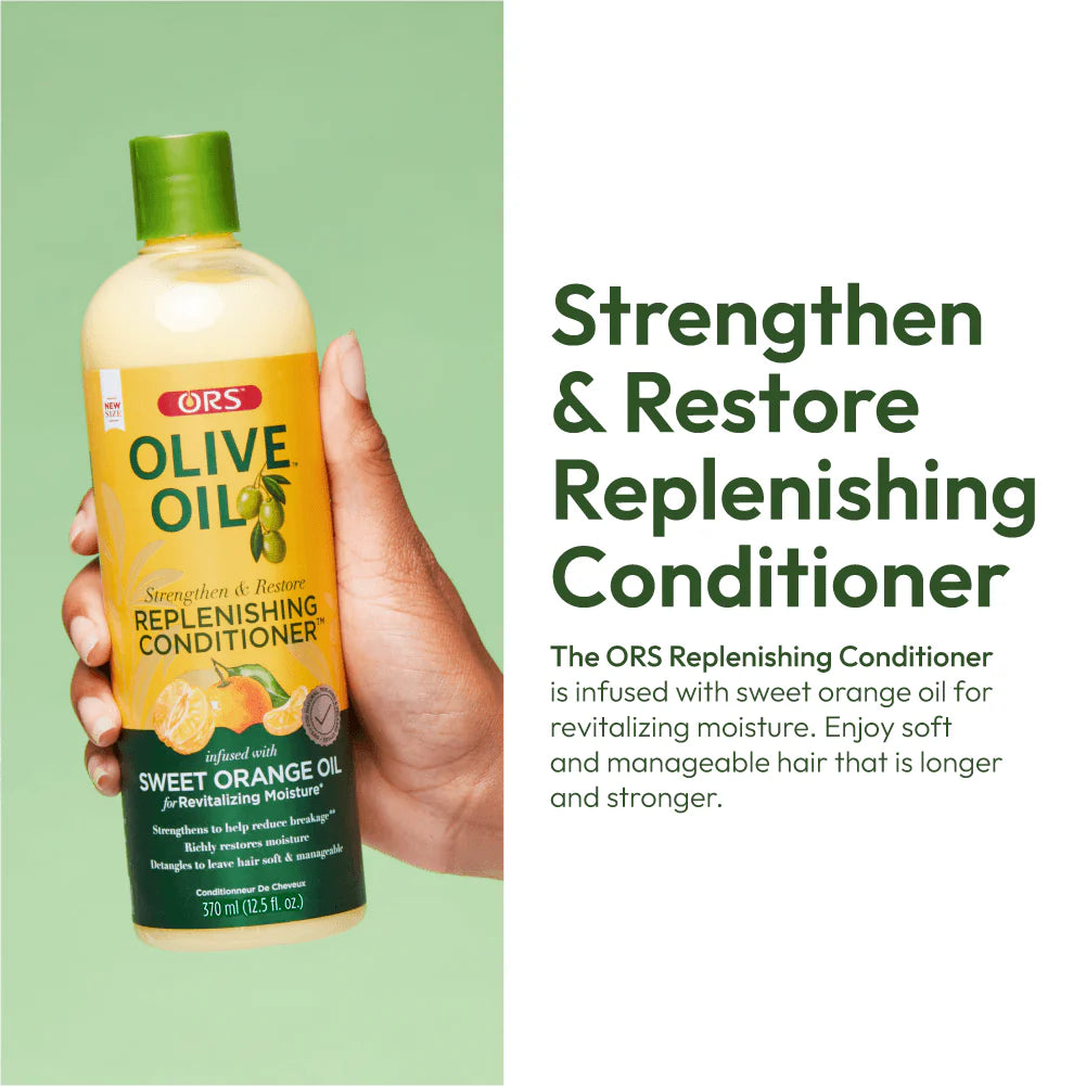 ORS Olive Oil Strengthen and Restore Replenishing Conditioner for Revitalizing Moisture (12.25 oz)