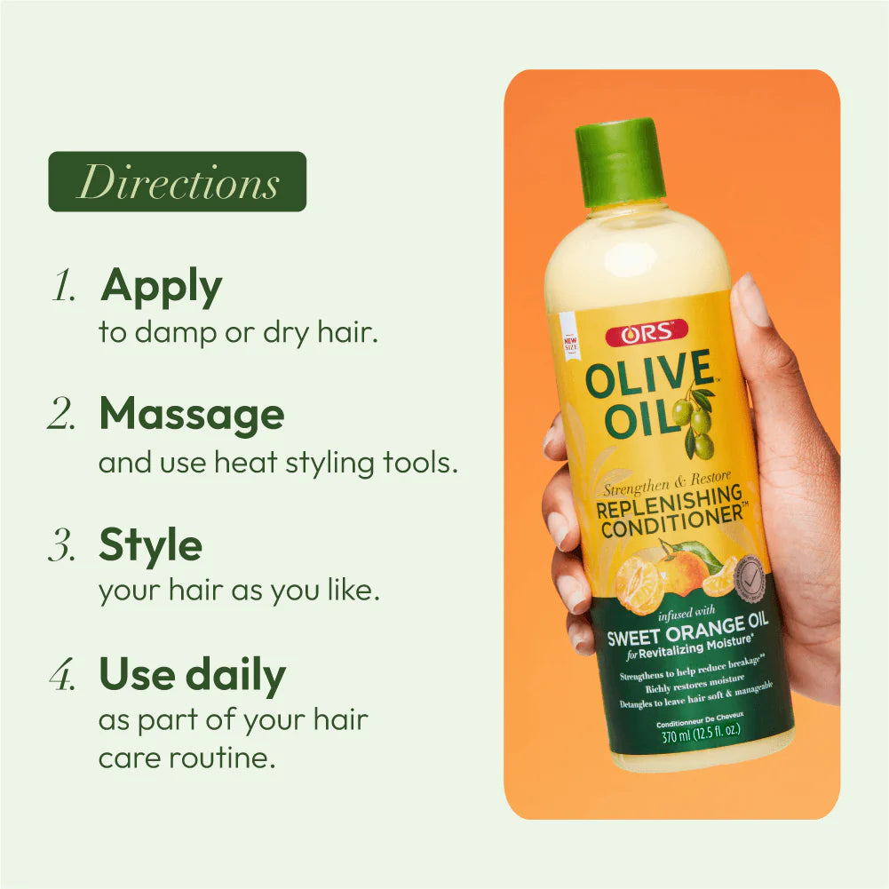 ORS Olive Oil Strengthen and Restore Replenishing Conditioner for Revitalizing Moisture (12.25 oz)