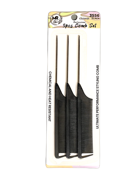 Professional Braiding/ Parting Metal Tail Comb 3Pcs Set - 3556
