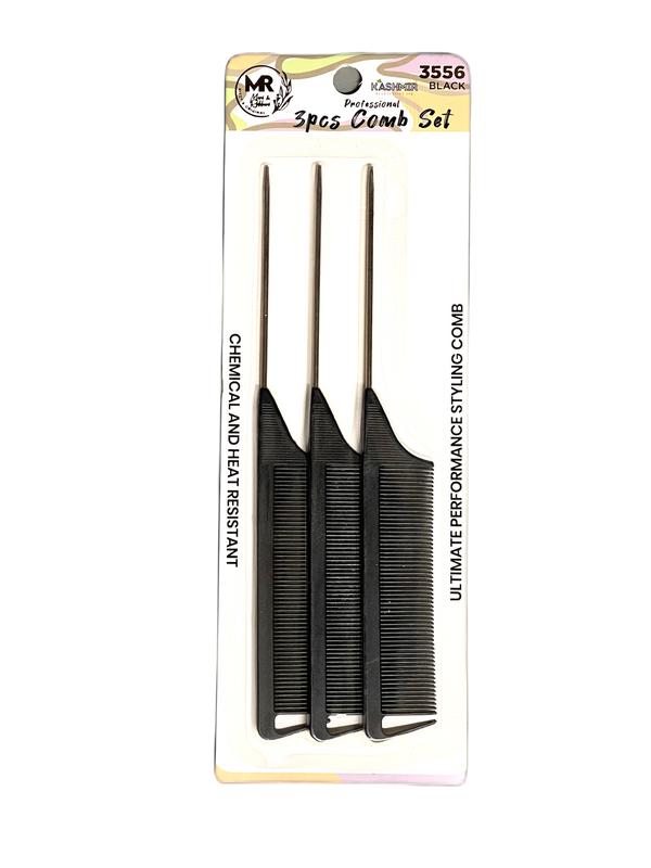 Professional Braiding/ Parting Metal Tail Comb 3Pcs Set - 3556