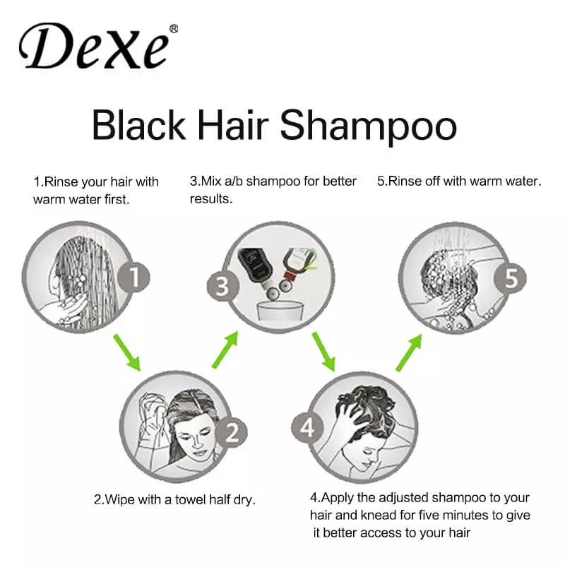 Dexe Black Hair Shampoo 10 PCS Sachet