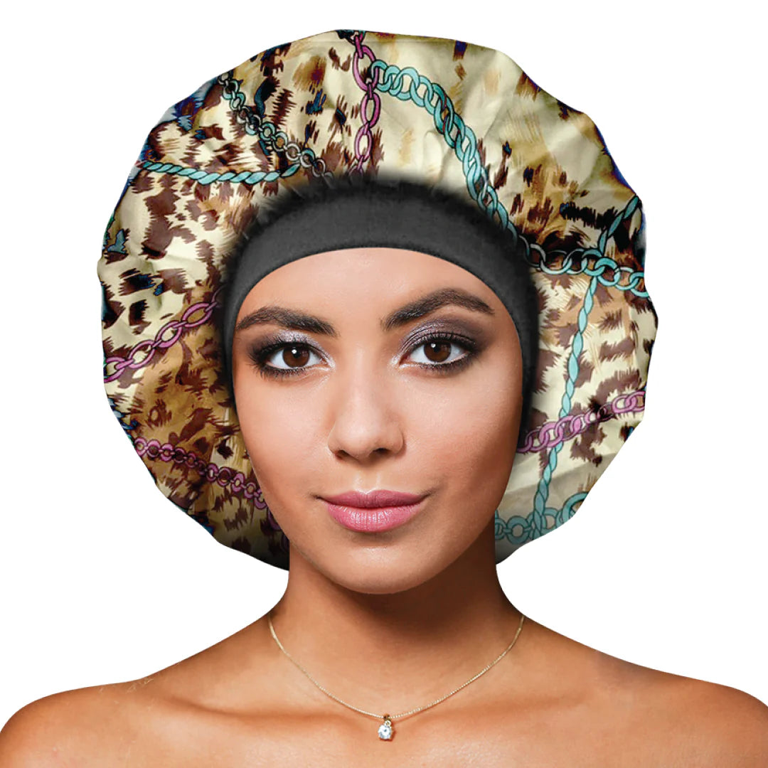 Rosemary Oil Infused Women Floral Silky Sleep Bonnet Cap Large Mix - 7508