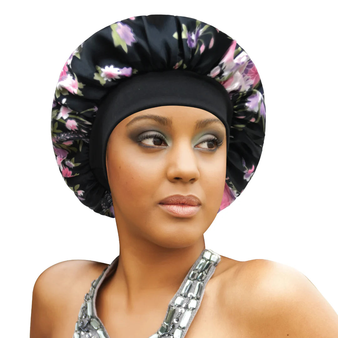 Great Quality New Printed Silky Bonnet Cap - 7311