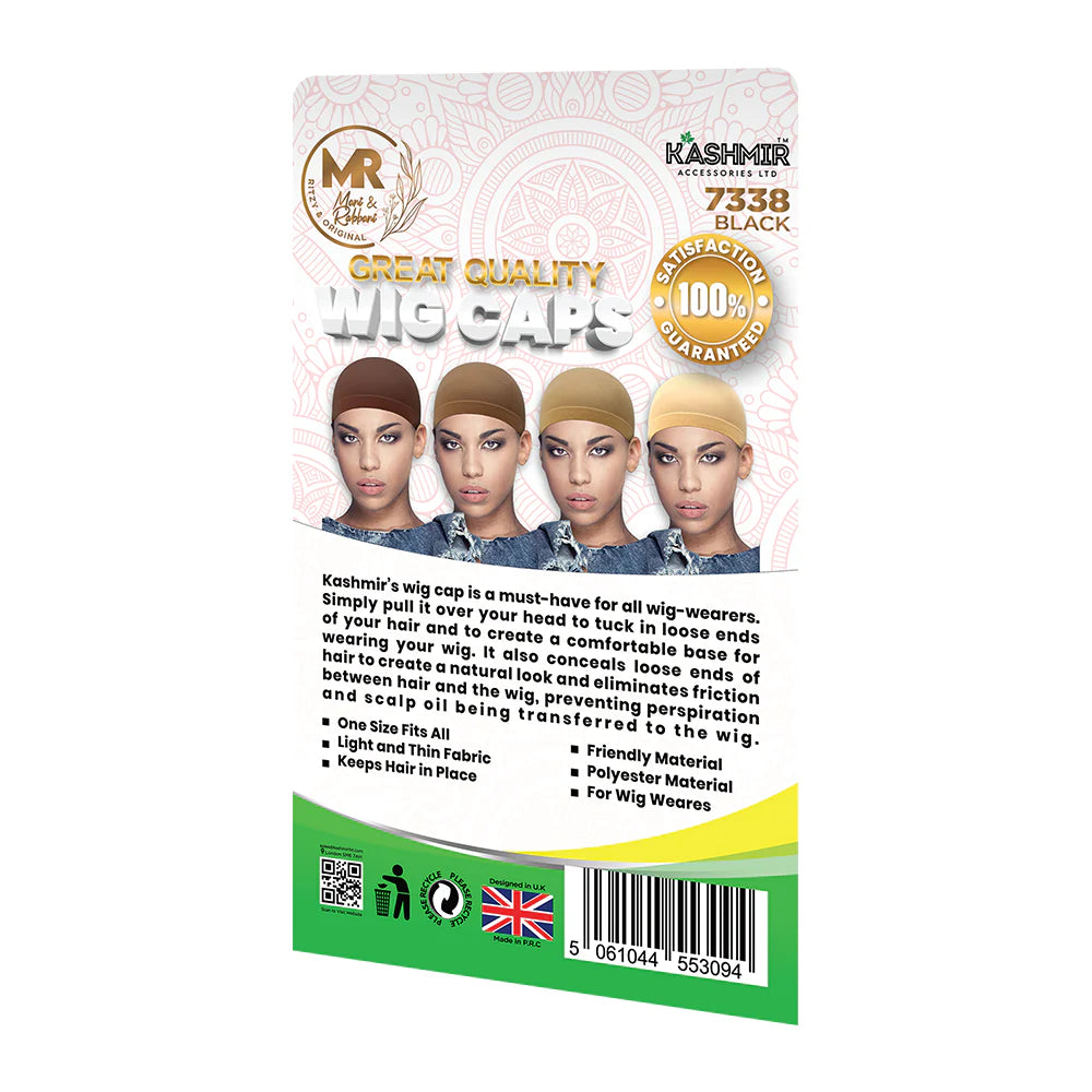 Wig Caps 2 Pieces | Black | Comfortable Wig Caps for Seamless Wig Wear and Hair Protection - 7338