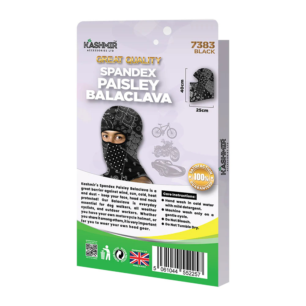 Great Quality Spandex Paisley Balaclava - 7383