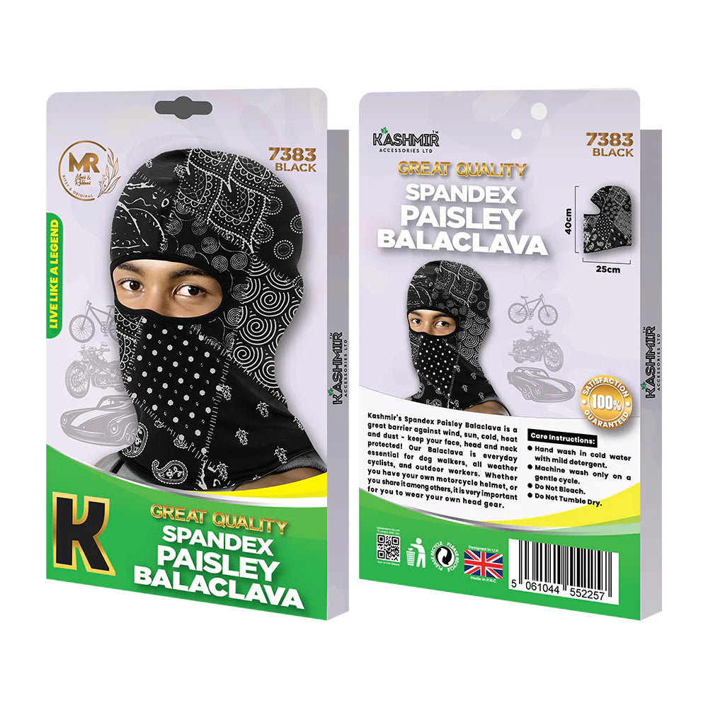 Great Quality Spandex Paisley Balaclava - 7383