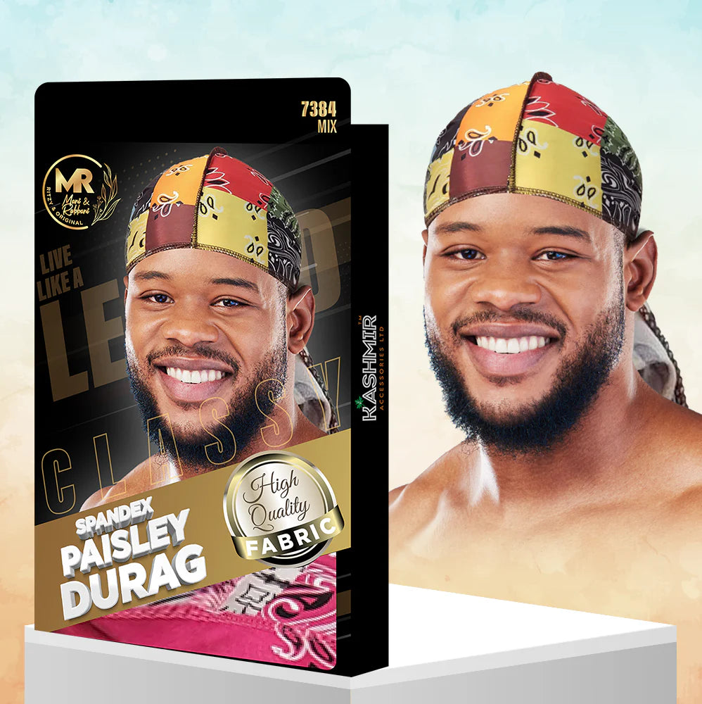 Classy Spandex Paisley Durag High Quality Fabric Mix - 7384