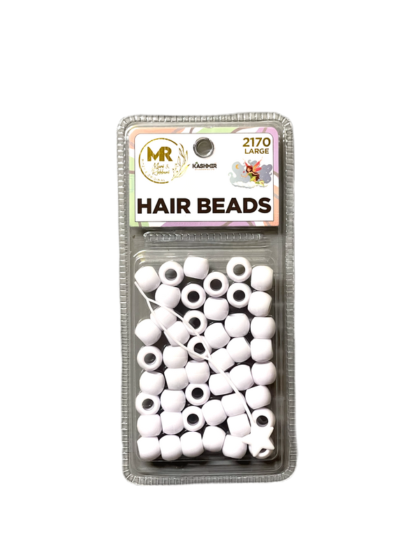 Hair Beads Large White 2170