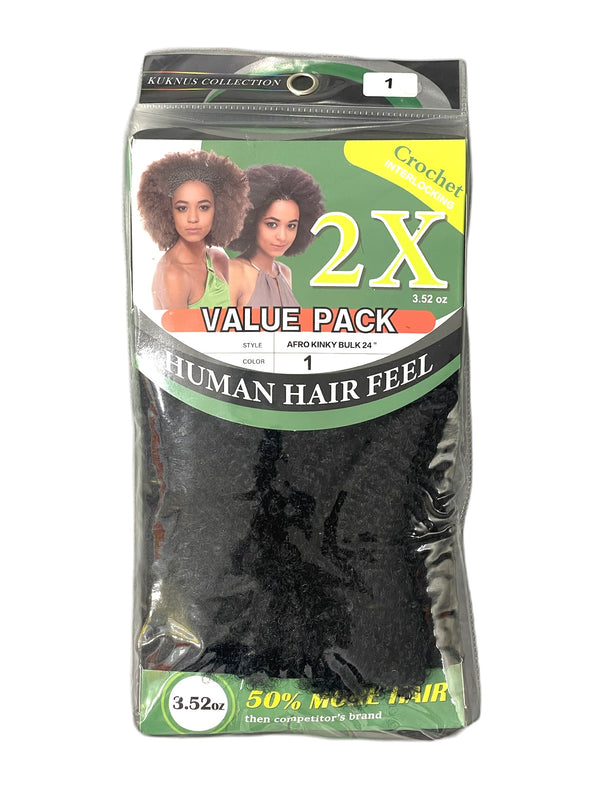 2X Afro Kinky Bulk 24”