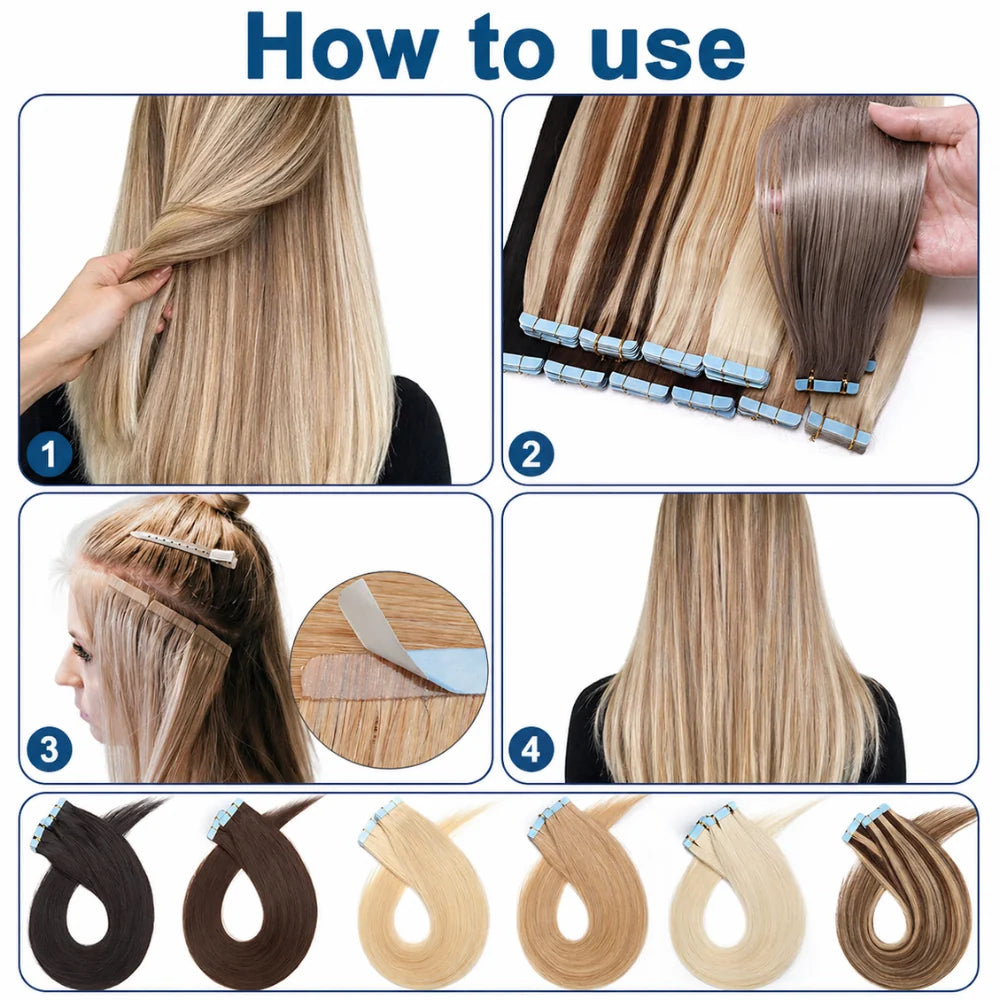 Hair Extension Tape Tabs – Double Sided Replacement Tapes For Hair Extensions & Wigs | Extra Strong (Men & Women) - 1915