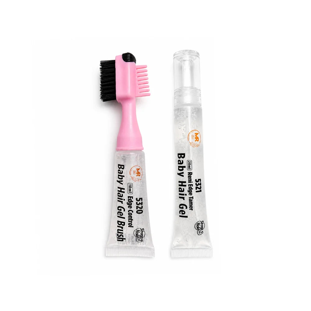 Edge Control Hair Gel With Edge Brush – 10ml + 20ml Refill Baby Hair Edge Tamer | Anti-Frizz Strong Hold For Smooth Edges & Natural Finish (Portable Pocket Size) 5320