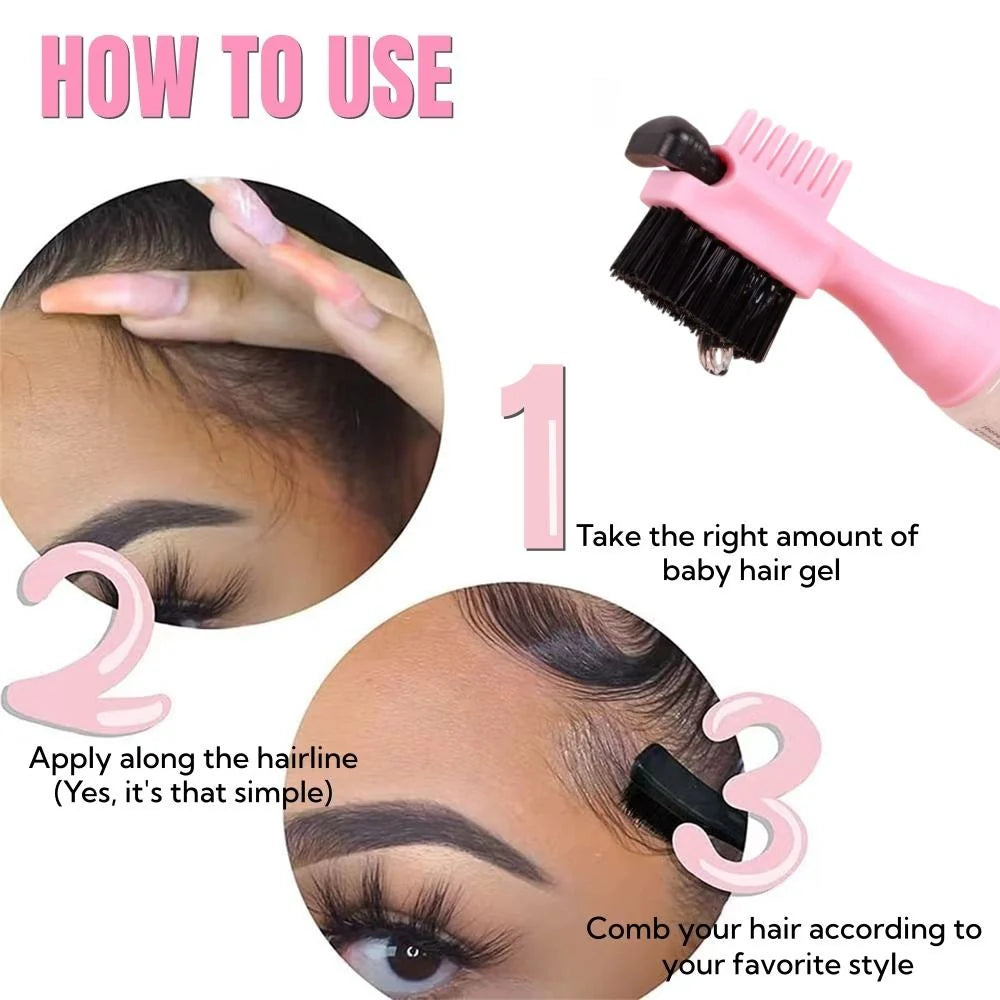 Edge Control Hair Gel With Edge Brush – 10ml + 20ml Refill Baby Hair Edge Tamer | Anti-Frizz Strong Hold For Smooth Edges & Natural Finish (Portable Pocket Size) 5320
