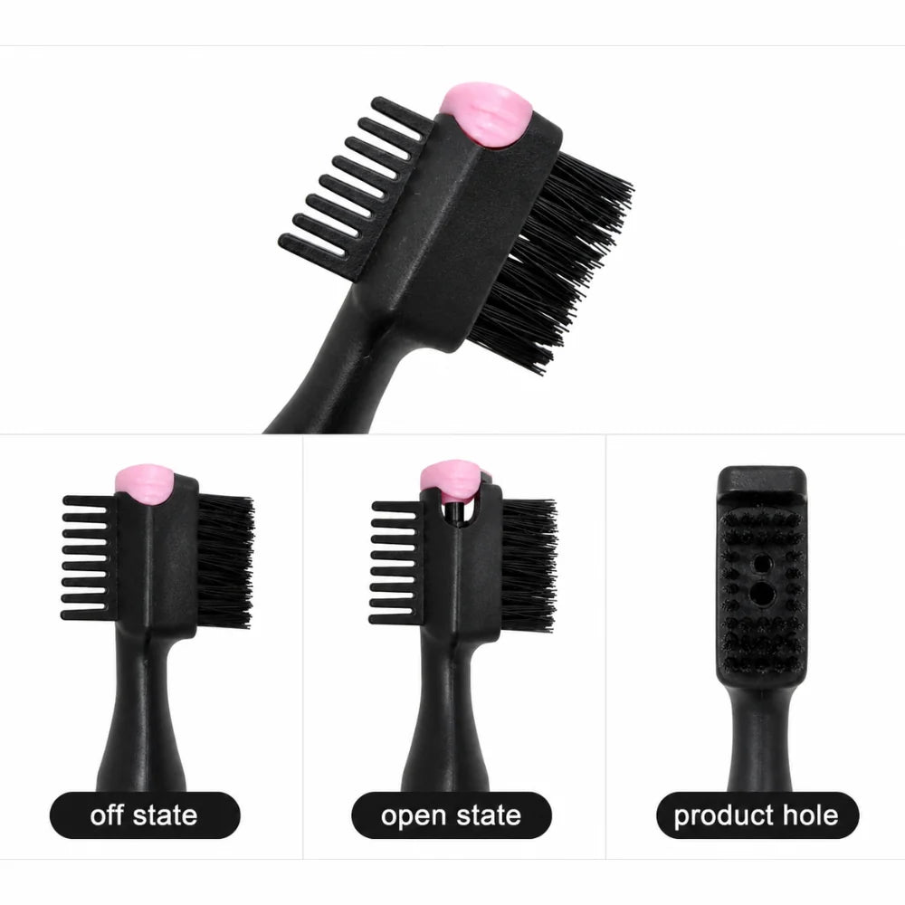 Edge Control Hair Gel With Edge Brush – 10ml + 20ml Refill Baby Hair Edge Tamer | Anti-Frizz Strong Hold For Smooth Edges & Natural Finish (Portable Pocket Size) 5320