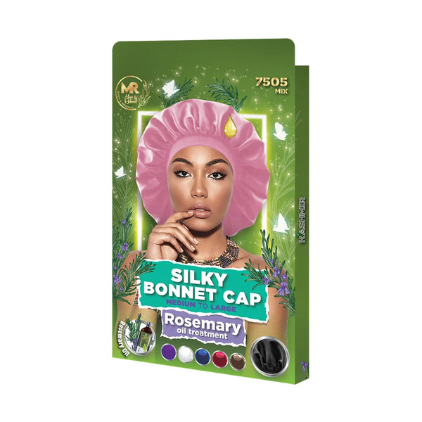 Rosemary Oil Infused Satin Bonnet Hair Treatment Cap - 7505 Mix
