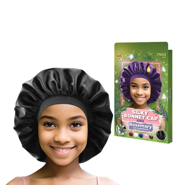 Rosemary Oil Treatment Kids Silky Bonnet Black - 7502