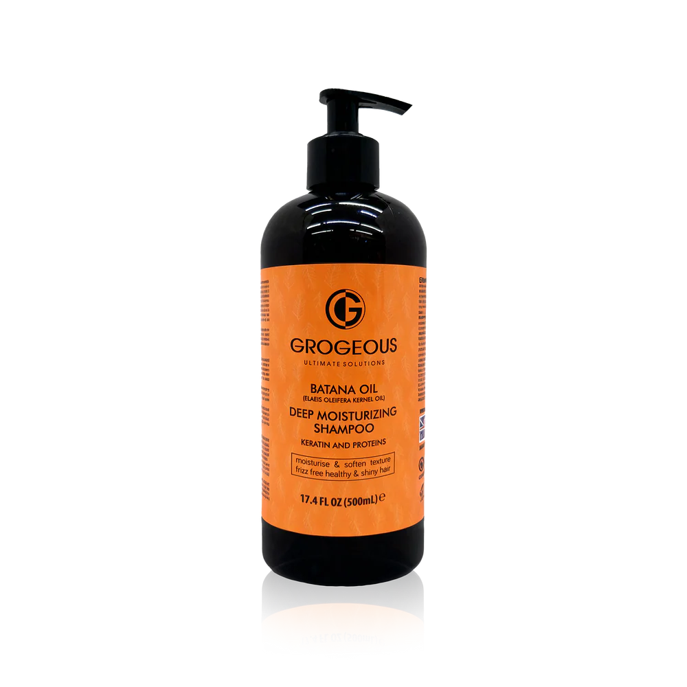 GROGEOUS BATANA OIL DEEP
MOISTURIZING SHAMPOO - KERATIN & PROTEIN CARE (500ML)