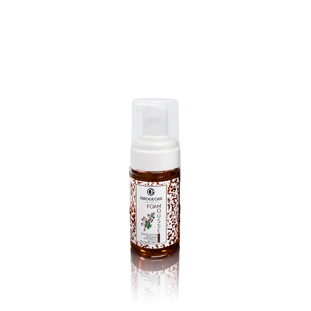 GROGEOUS COCOA BUTTER MOISTURIZING HAIR FOAM MOUSSE HYDRATING & SILKY - SOFT FINISH