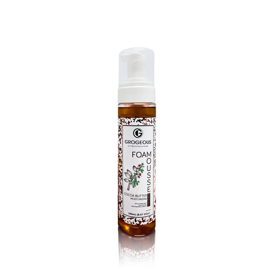 GROGEOUS COCOA BUTTER MOISTURIZING HAIR FOAM MOUSSE HYDRATING & SILKY - SOFT FINISH