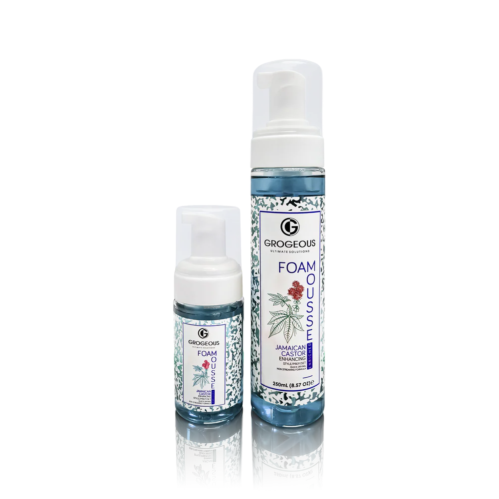 GROGEOUS JAMAICAN CASTOR ENHANCING HAIR FOAM MOUSSE BOOST -STRENGTH & SHINE