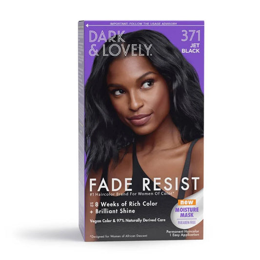 Dark & Lovely Fade Resist Permanent Jet Black Hair Color 371