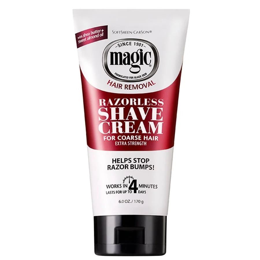 Magic Razorless Cream Shave - Extra Strength Shaving Cream, 6 oz.